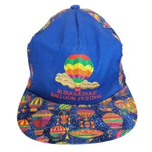 Vtg Albuquerque Balloon Festival Cap Hat Strapback Impressions All Over Print